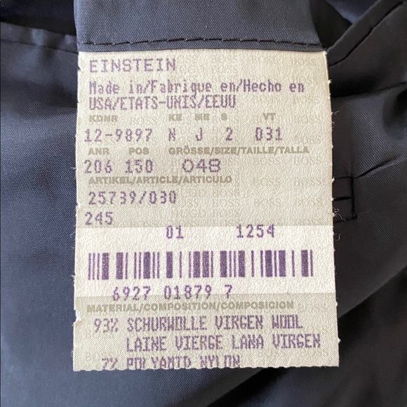 Hugo Boss Wool Black Men's Blazer classic minimalist suit jacket formal formal - Picture 6 of 13